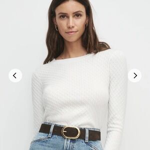 Favorite Daughter White/ Cream Textured “ Responsible “ Top